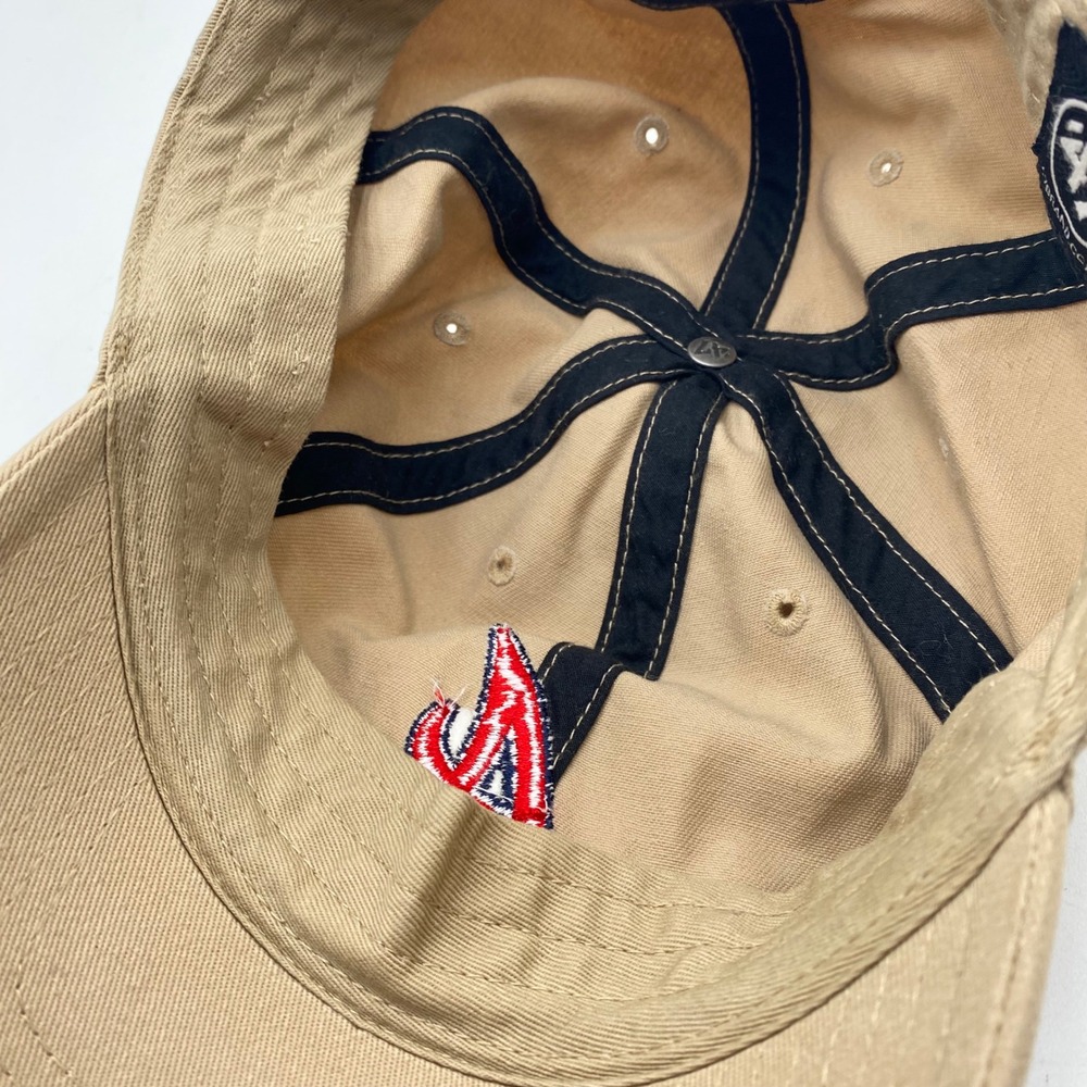 ATLANTA BRAVES 47 Brand Clean Up Hat Cap OSFA Khaki Tan Red Logo Adjustable MLB - Picture 9 of 12